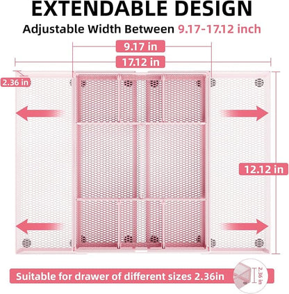 Marbrasse Expandable Desk Drawer Organizer, Mesh Tray - Image 2