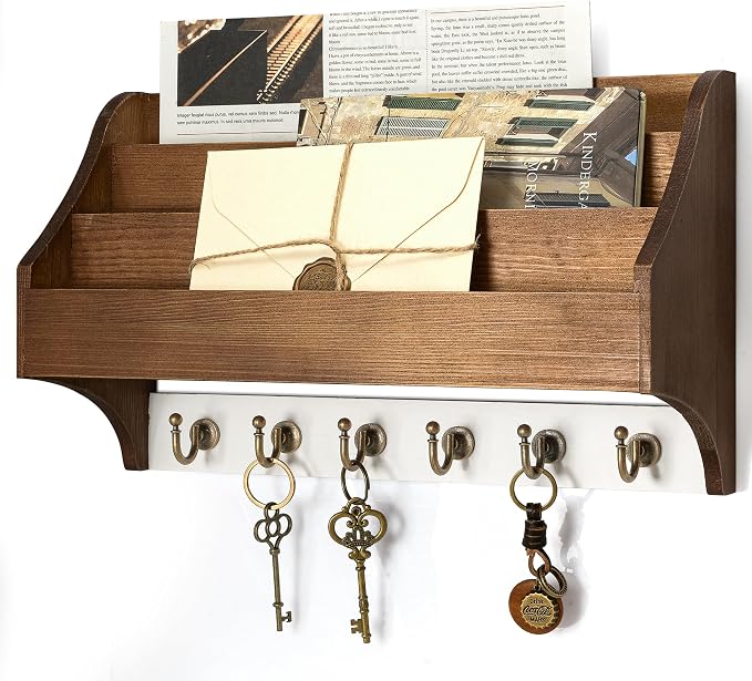 Rebee Vision Pine Wood Key Holder Wall Mount by REBEEVISION