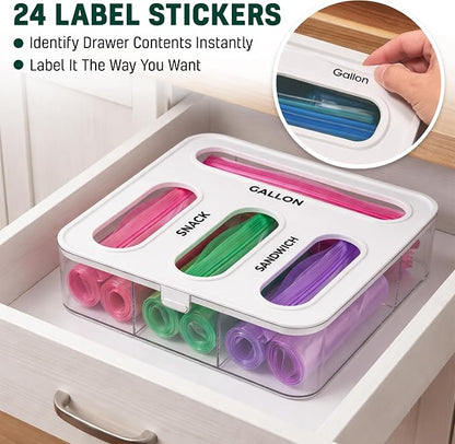 HIMUS Food Storage Bag Organizer - 4 in 1 Plastic Baggie Organizer - Image 5