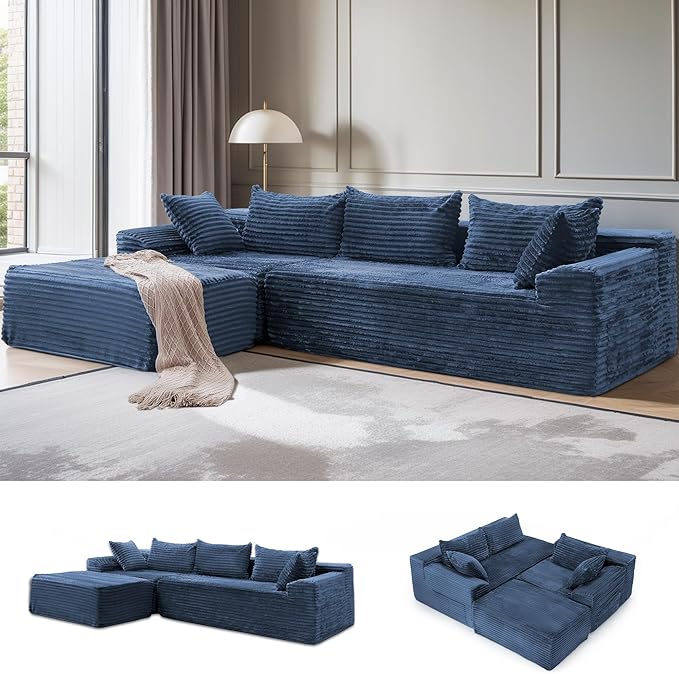 Korser 108" L-Shaped Modular Sectional Sofa by KORSER