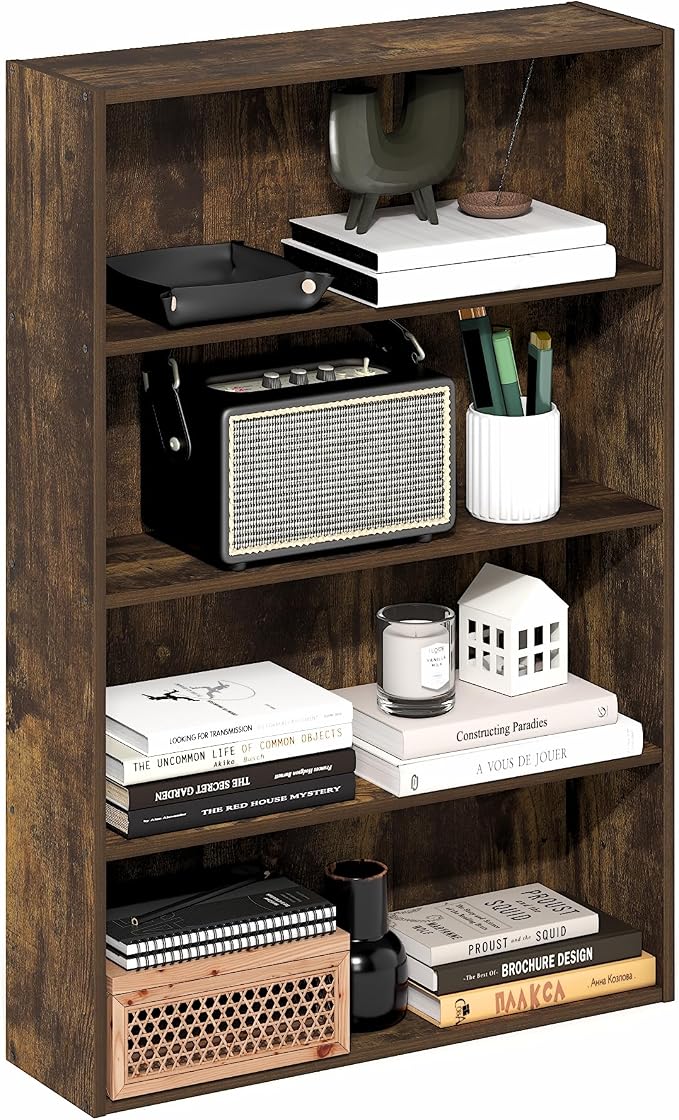 Furinno Basic Book Shelf, 4-Tier Bookcase by Furinno-FitsYourSpaceFitsYourBudget