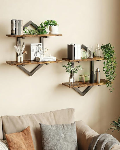 Floating Wall Shelves, Living Room, Office & Kitchen, Modern Storage Rack by Unknown