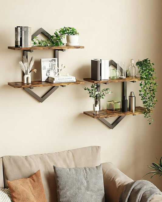 Floating Wall Shelves, Living Room, Office & Kitchen, Modern Storage Rack by Unknown