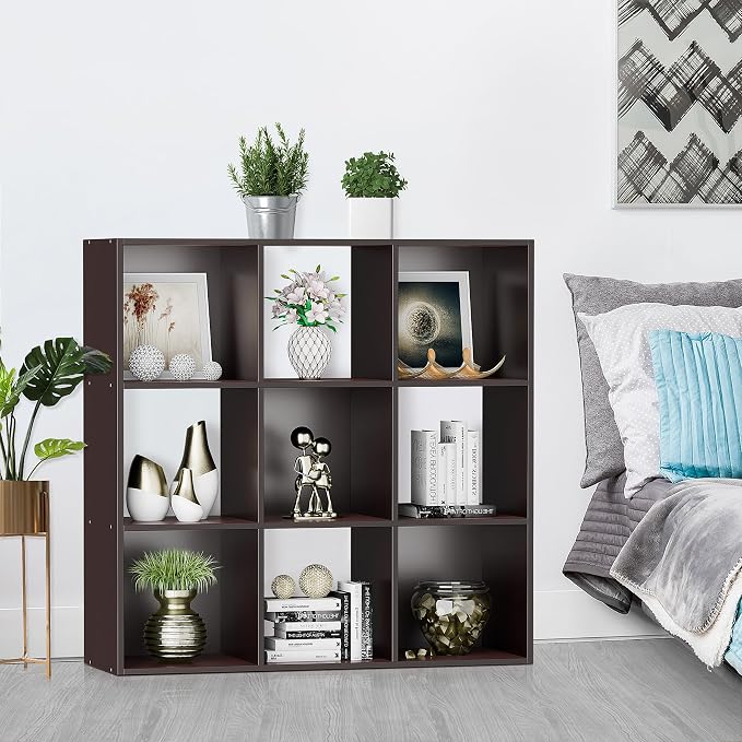 ZenStyle 9 Cube Storage Shelf Organizer, Wooden Bookshelf System Display Cube - Image 2