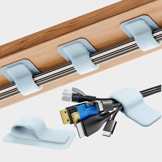 Cable Management Under Desk, 【Up to 15 Cord】【Enhanced Wire Holder】 Reusable by Liveabetterlife
