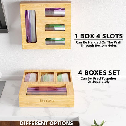 SpaceAid Bag Storage Organizer for Kitchen Drawer, Bamboo Organizer, Compatible - Image 6