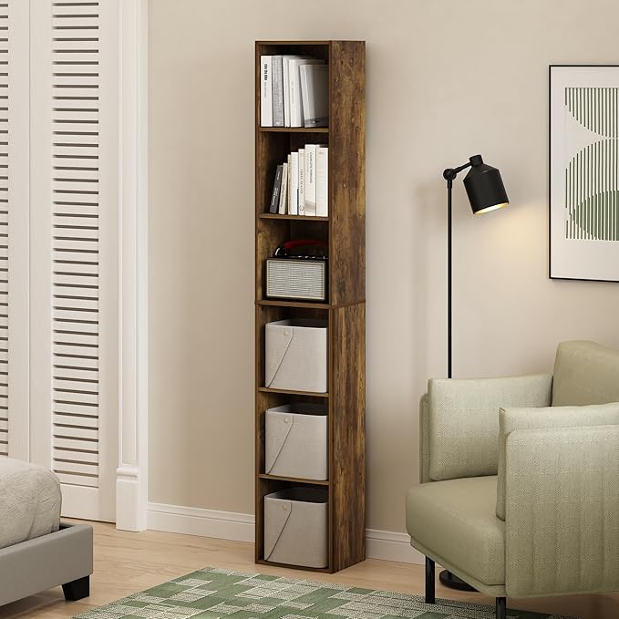 Furinno LUDER Book Shelf, 6-Tier Tall Modern Bookshelf, Bookcase - Image 2