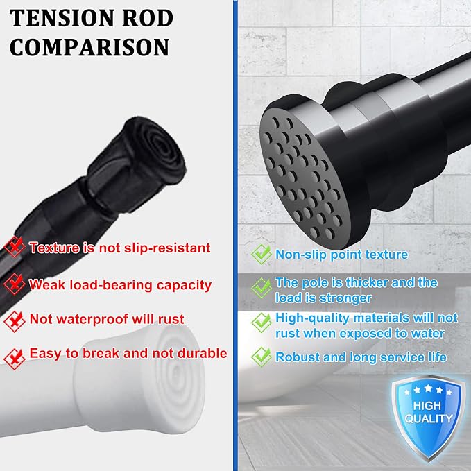Small Tension Curtain Rods 16 to 28 Inches, Adjustable Expandable Short Shower - Image 8