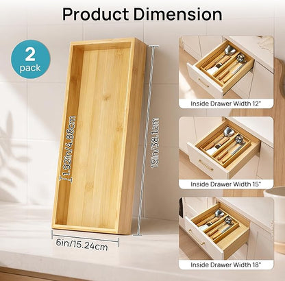 Vtopmart Bamboo Drawer Organizer Boxes - Image 2