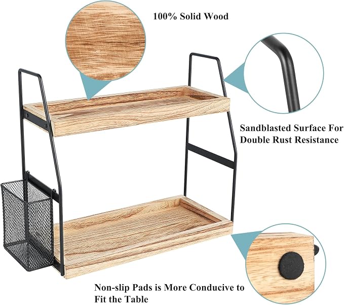 Bathroom Counter Organizer, 2-Tier Standing Storage Shelf - Image 7