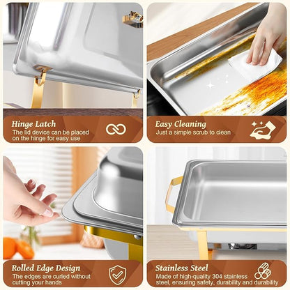 Rengue 9.5QT Chafing Dishes for Buffet, Buffet Servers and Warmers Heating & - Image 6