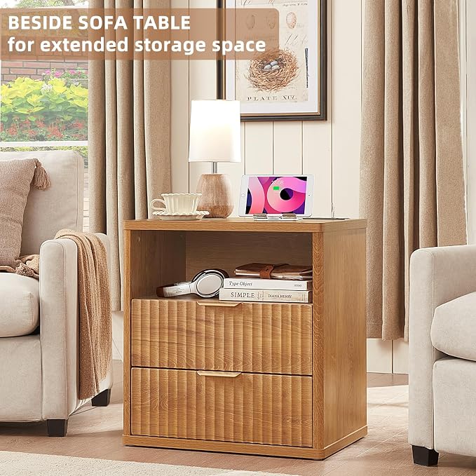 LEYAOYAO Fluted Nightstand - Image 4