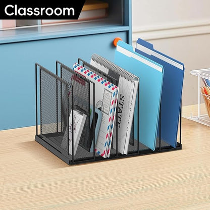 File Organizer for Desk, 5-Section Vertical File Sorter, Paper Holder Organizer - Image 9