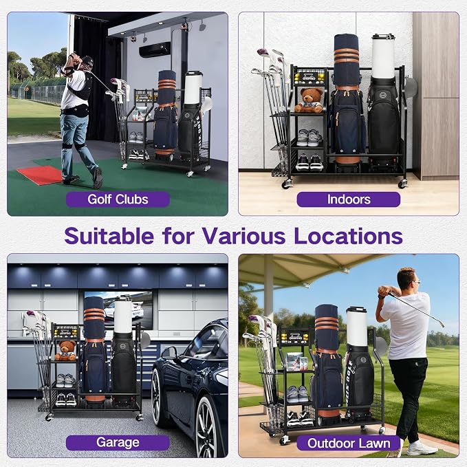 Golf Bag Storage Garage Organizer, Golf Bag Storage Stand and Other Golfing - Image 9
