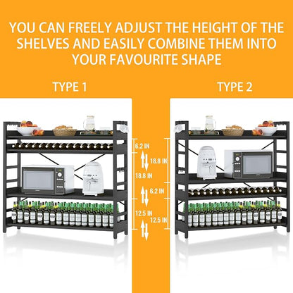 HCHQHS Bookshelf, Adjustable Industrial Bookcase, Vertical Tall Book Shelf - Image 4