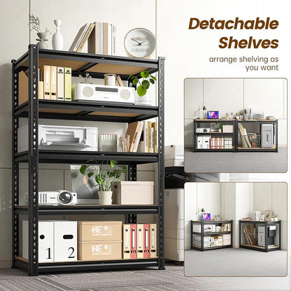 5-Tier Storage Shelves, 1980LBS Adjustable Pantry Shelves, Metal Shelving Unit - Image 4