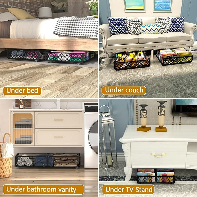 NADAMOO Under Bed Storage with Wheels, 2 Pack Rolling Under Bed Storage - Image 6