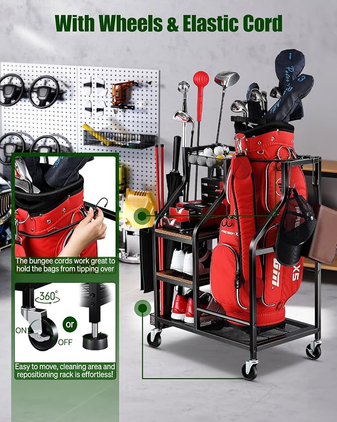 Golf Bags Storage Garage Organizer- Golf Bag Stand - Image 4