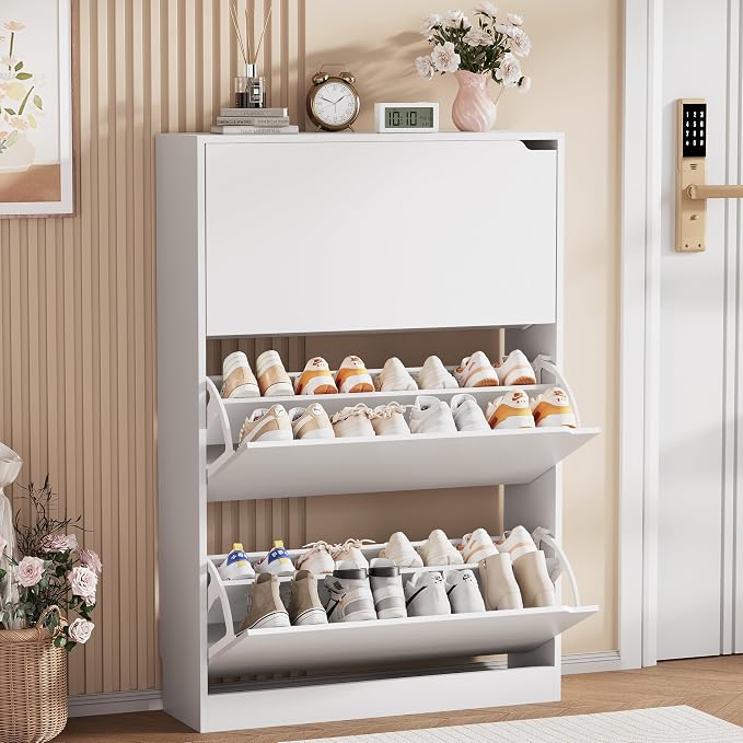 Shoe Storage Cabinet, Wood Shoe Organizer by Boonatu