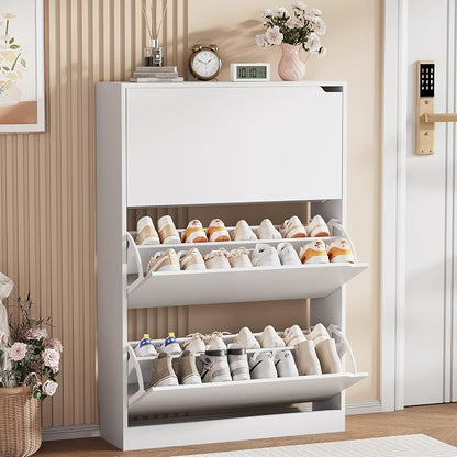Shoe Storage Cabinet, Wood Shoe Organizer by Boonatu