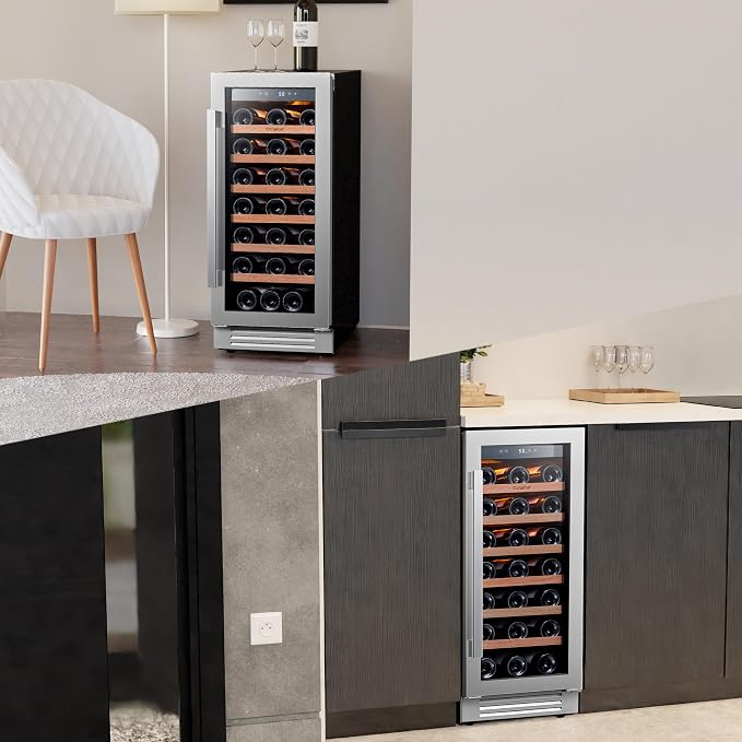 Ca'Lefort 15 Inch Wine Fridge, 33 Bottle Wine Cooler Refrigerator, 40-65°F Wine - Image 7