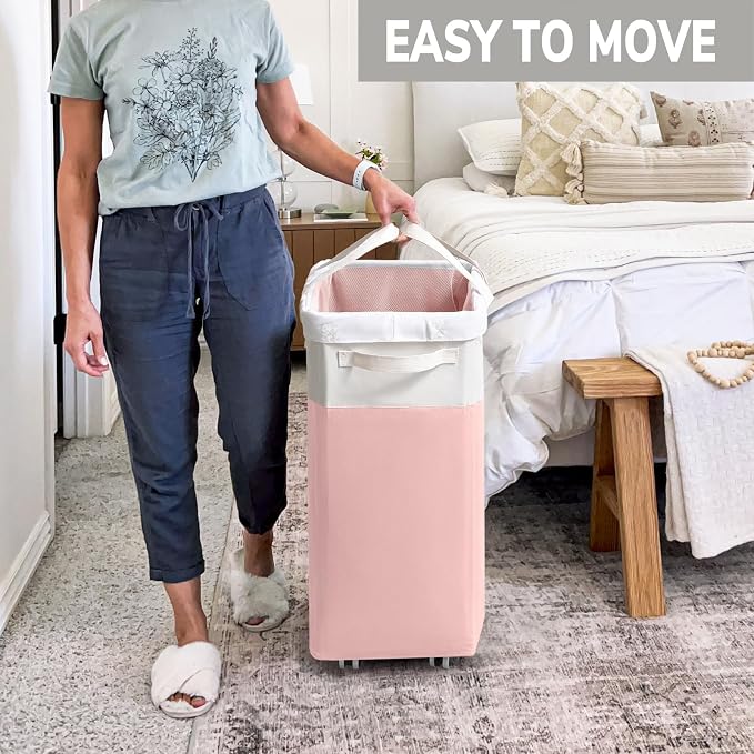 Goodpick Laundry Basket with Wheels, 75L Tall Clothes Hamper, Large Laundry - Image 6