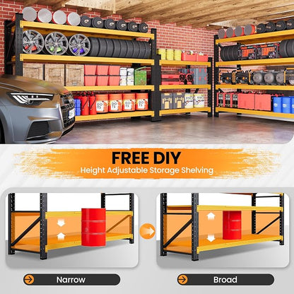 60" Wide Garage Shelving Heavy Duty, 4 Tier Tall Steel Industrial Shelving - Image 4