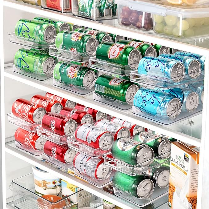 Rolling Soda Can Organizer for Refrigerator Can Dispenser for Beer Soda Seltzer - Image 5