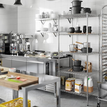 24" Deep x 30" Wide x 74" Height Wire Shelving Kit | 5-Tier | NSF Commercial - Image 6