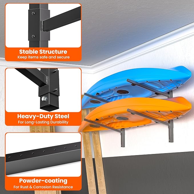 Ultrawall Kayak Storage Rack, Adjustable Wall Mounted Kayak Holder - Image 6