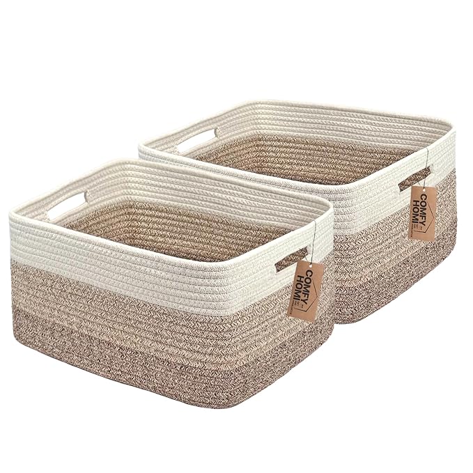 COMFY-HOMI 2 pcs Large Storage Baskets by COMFY-HOMI
