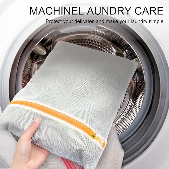 Mesh Laundry Bags 3-Pack Laundry Wash Bag Colorful Zipper - Image 6