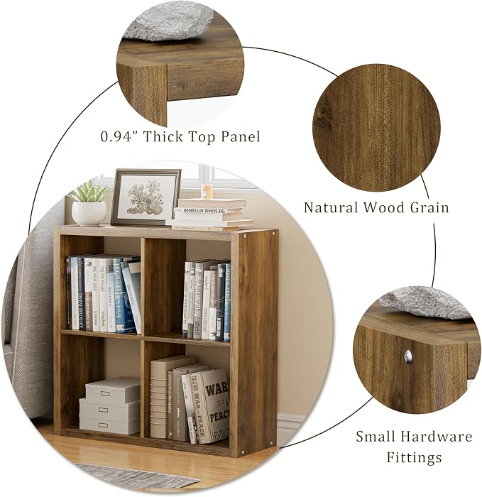 Cube Storage Organizer Bookcase, Decorative 11 inch Open Back Cubical Shelf - Image 6