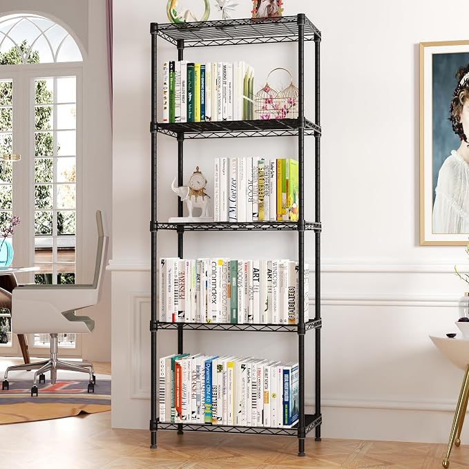 5 Tier Adjustable Storage Shelves Heavy Duty Metal Utility Shelf 750LBS - Image 9