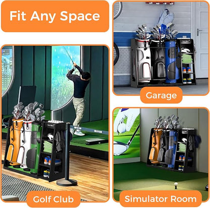 Wooden Golf Storage Organizer for Garage, Premium Golf Bag Holder Rack for - Image 7