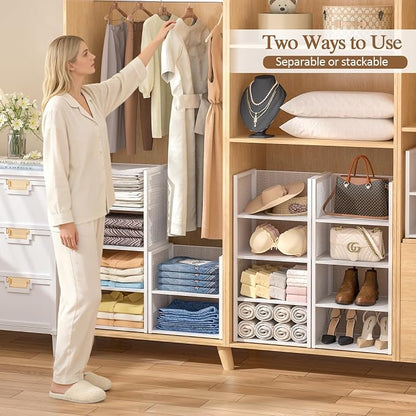 2-Tier Stackable Closet Organizers and Storage Basket, Wire Clothes Shelf - Image 5
