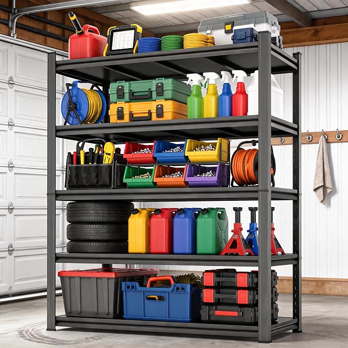 Garage Shelving, Heavy Duty Storage Shelves, Adjustable Boltless Units | Metal by Beaunatixx