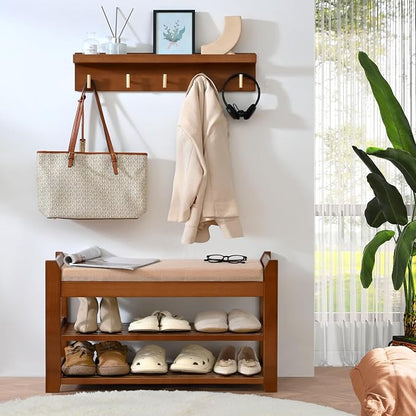 PETKABOO Shoe Rack for Front Door Entrance, 28” Entryway Bench - Image 8