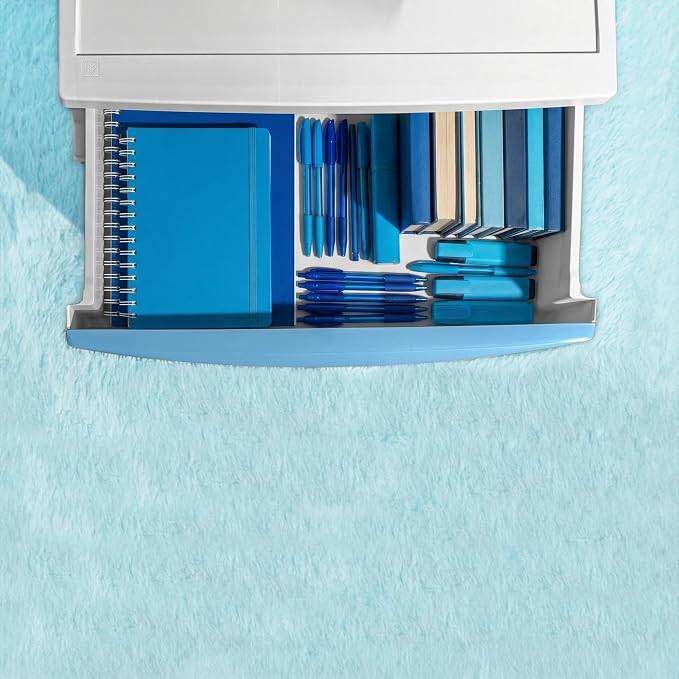 IRIS USA 4-Drawer Wide Plastic Drawer Organizer, Matte Blue | Organize clothing - Image 7