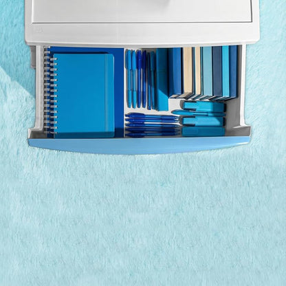 IRIS USA 4-Drawer Wide Plastic Drawer Organizer, Matte Blue | Organize clothing - Image 7