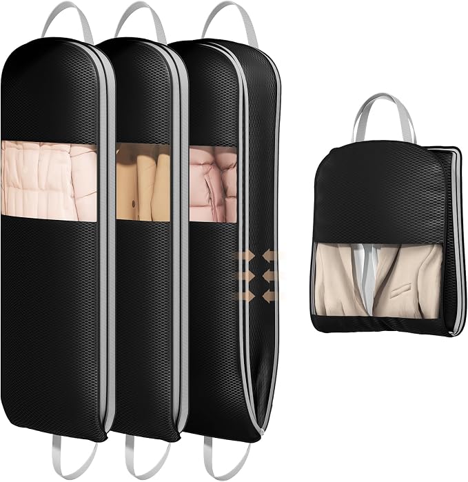 DIMJ 3 Pack 54" Garment Bags for Hanging Clothes by DiMJ