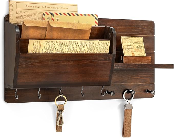 Rebee Vision Pine Wood Key Holder Wall Mount by REBEEVISION