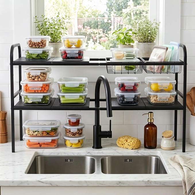 Expandable 2 Tier Under Sink Organizer, 28.74-34.5 Inch Width | - Image 6