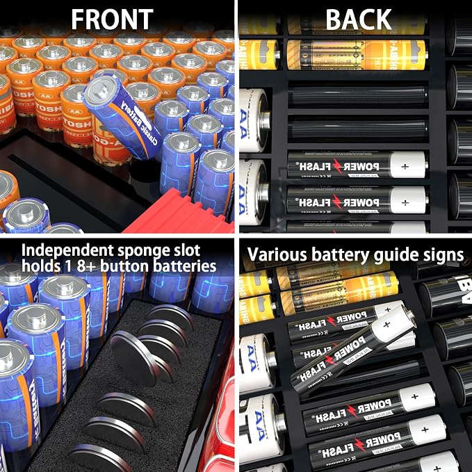 ALCYON Large Capacity 269 Battery Organizer Storage Case - Image 5