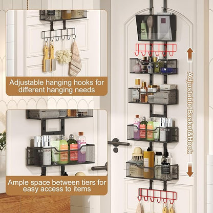 Adjustable Over the Door Pantry Organizer, 5-Tier Metal Pantry Door - Image 6