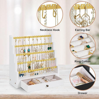 Pinzoveco Earring Organizer, 5 Layer Earring Holder Organizer - Image 6