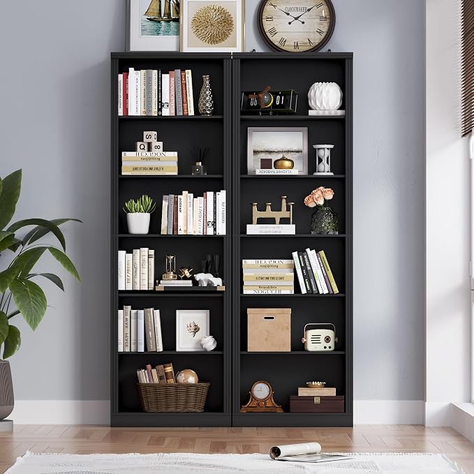 75" Tall Bookshelf, 6-Tier Floor Standing Bookcase - Image 4