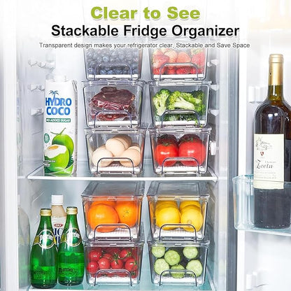 4-Pack Refrigerator Drawer Organizer Bins, - Image 5