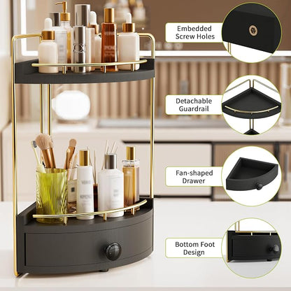 2-Tier Corner Bathroom Counter Organizer - Image 3