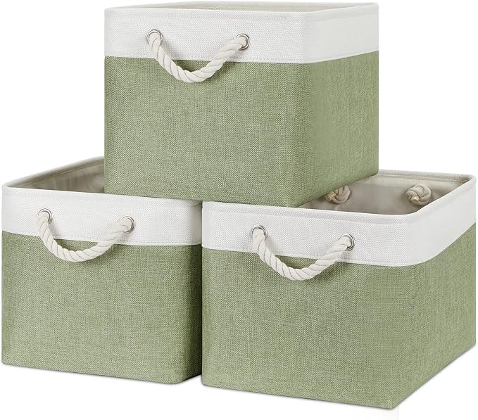 Bidtakay Large Fabric Baskets for Organizing Closet Organizers and Storage by BidtakayBaskets